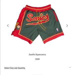 Just Don Shorts (Seattle Super Sonics)